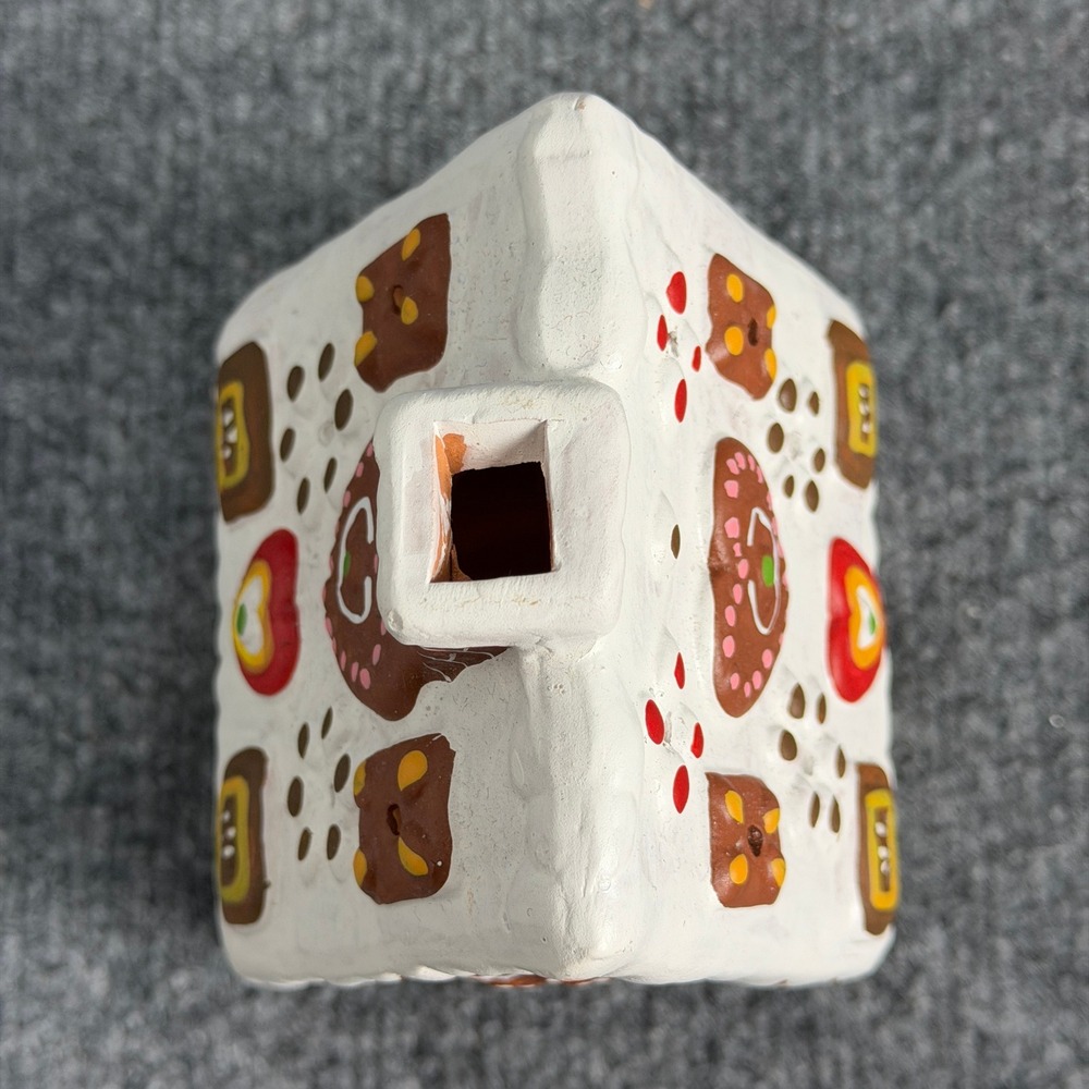 Vintage Gingerbread House Candle Holder Ceramic German Christmas Decor - Picture 7 of 10